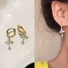Women's Minimalist Super Sparkling Cross Earrings