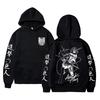 Sudadera con capucha gráfica de Anime Attack on Titan Mikasa Ackerman para Hombre Mujer Dibujos Animados Manga Merch Sudadera Unisex Pullover con Capucha Cosplay