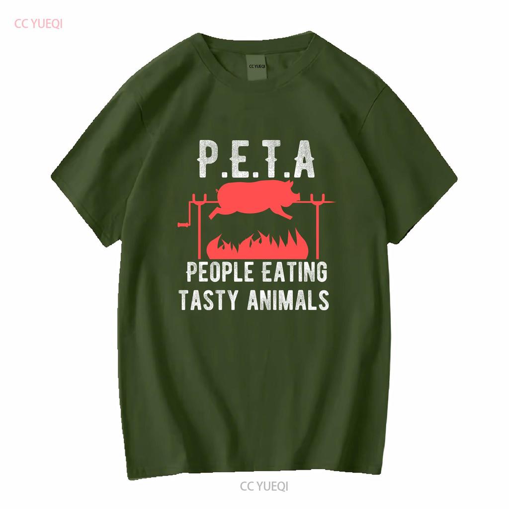 NEW Funny P E T A People Eating Tasty Animals BBQ Kids Adults Shirt S 3XL vintage Washed Stretched designer clothes Slightly