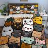 Cute Cartoon Cats Print Bedding Set Duvet Cover 1 Duvet Cover 2 Pillowcases Adult And Children Bedding Set Luxury Comforter Set