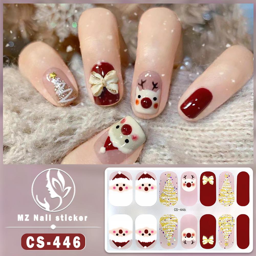 Christmas Waterproof No-bake Gel Nail Polish Film Full Sticker European and American Style Nail Film Sticker Nail Film Sticker