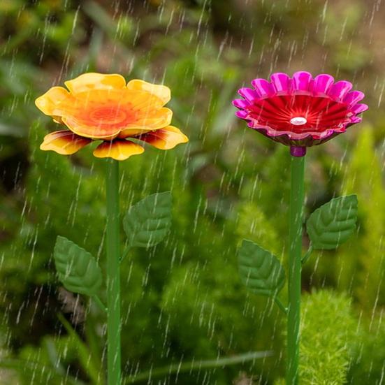 Metal Blomsterhavepæl Dekorativ Bi Vandingsstation Kolibri Fodder Mini Fuglebad Udendørs Bestøver Drikkeskål til Bier i Haven