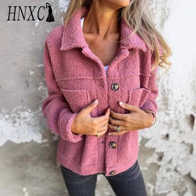 Women's Vintage Casual Lattice Print Autumn Winter Long Sleeve POLO Neck Jackets & Coats