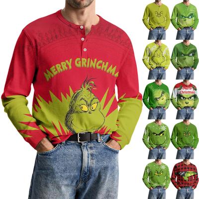 Men's Casual Knit Button-Up Long-Sleeve Shirt