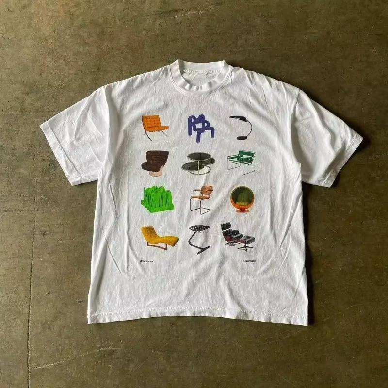 2025 Summer Retro Harajuku Fashion Tee Women Cotton T-shirt Y2K Loose Street Letter Unisex Printing Short Sleeve Casual T-shirt