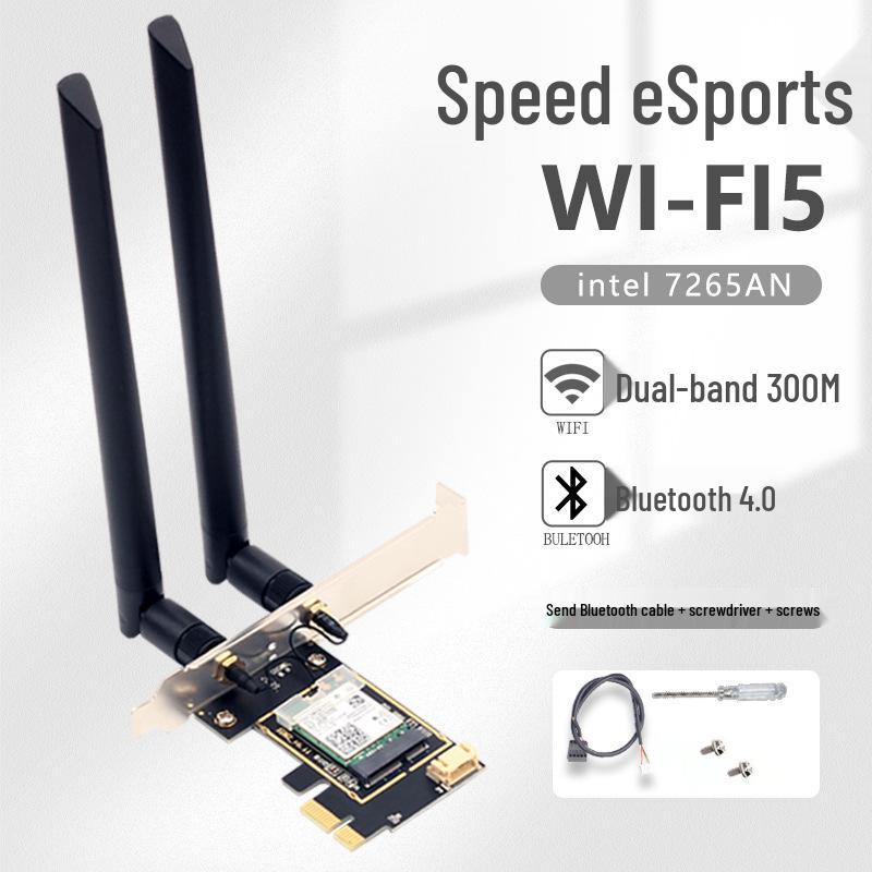 Intel Desktop 7265AN Dual-Band 2.4/5G PCIe Network Card with Bluetooth 4.0