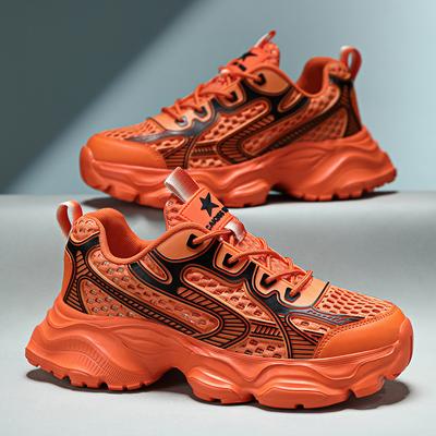 Men's Shoes Fashion Korean Mesh Thick Bottom Shoes Outdoor Anti-slip Lightweight Comfortable Shock-absorbing Sneakers Casual Breathable Running Shoes