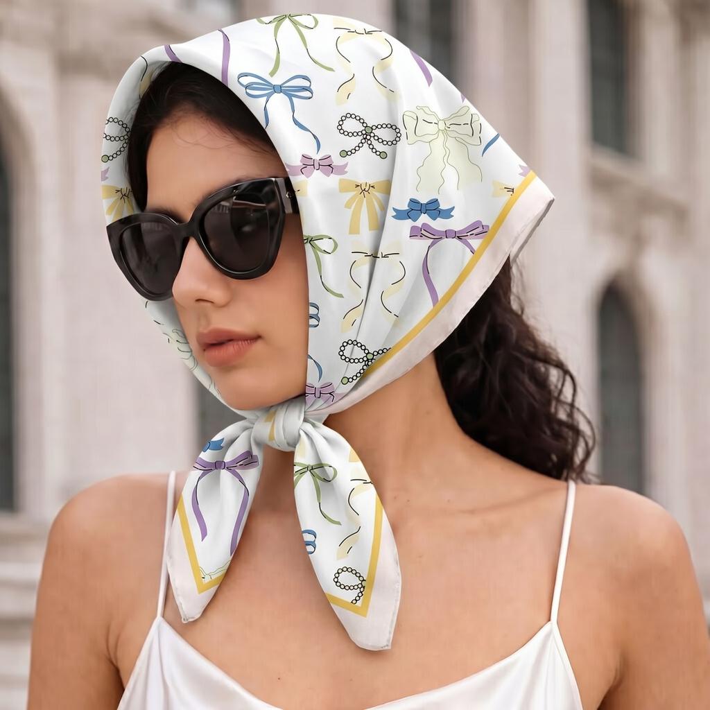 Scarf Fashion Hijab Bandana Headscarf Square Handkerchief Silk Scarves Woman Luxury Windproof Shawl Turban Travel Gear