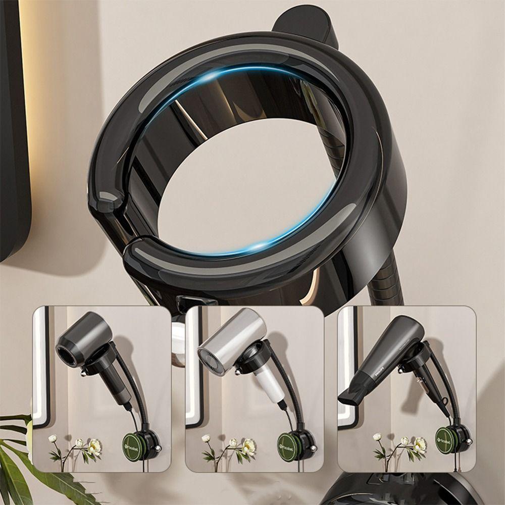 Wall Mount Hairdryer Stand Angle Adjustable Hairdryer Shelf Hair Dryer Organizer  Bathroom Storage