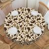 Runde Geometrie Tiger Gepardenstreifen Rindsleder Streifen Tischdecke Rindsleder Druck Tischdecke für Picknick 60 Zoll Tischdecke