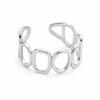 Adjustable Geometric Hollow Stainless Steel Gold Ring