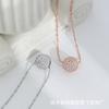Design Full Diamond Bead Necklace, Diamond Pendant Rose Gold Round Transfer Bead Gypsy Necklace