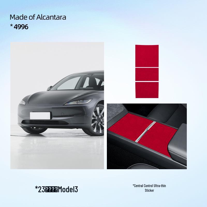 Tesla Model 3 Refresh Alcantara Suede Console Panel Cover