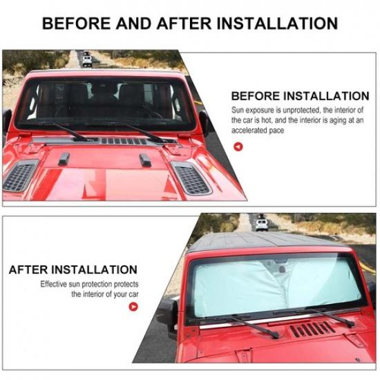 Front Window Windshield SunShade Heat Shield Visor for Jeep Wrangler TJ JK JL JT
