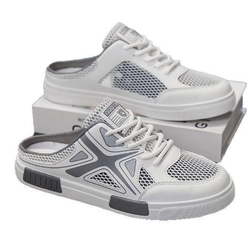 Baotou Half Slippers Men's Summer Wear Non-slip Mesh Beach Sandals Men's Outdoor Heel-less Large Size Lazy Shoes