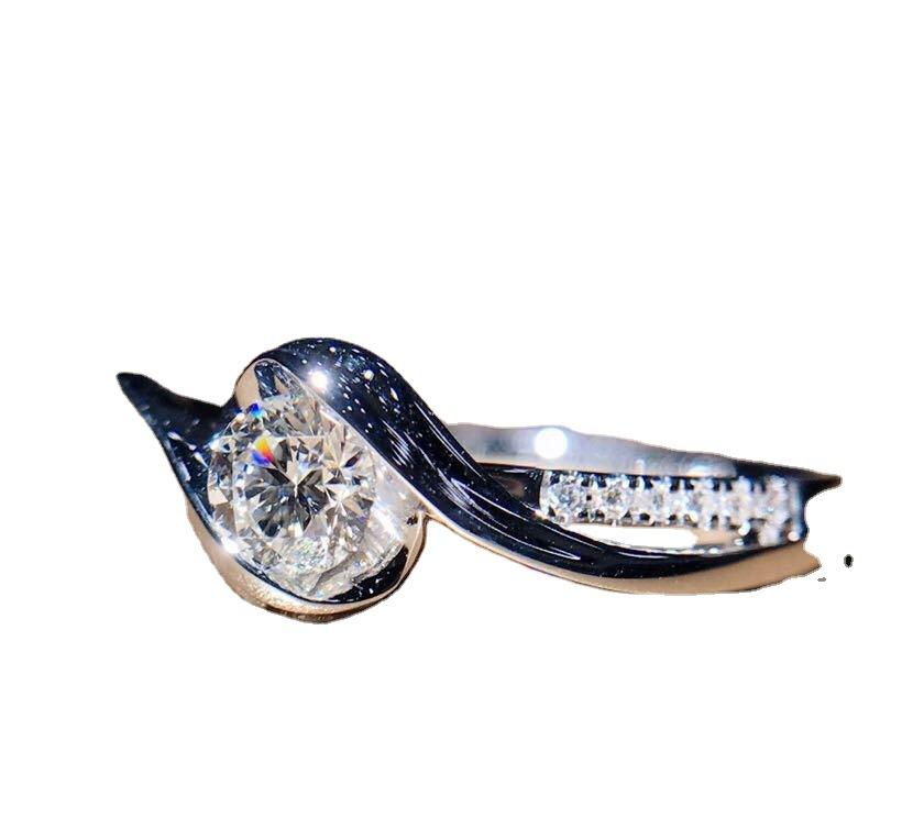 Simple Ring, European and American Super Flash Diamond Carat Eight Hearts Eight Arrows Zircon Engagement Ring Woman