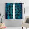 Set Of 2 Flat Printing Curtain Flower Fabric Without Electricity Versatile Use Classroom Office Polyester Machine Washable Perfect For