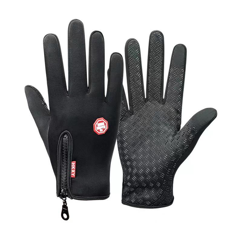 Touchscreen Warm Gloves Outdoor Cycling Driving Motorcycle Waterproof Cold Gloves Windproof Non-Slip Womens Men Winter Ski Glove XXL чёрный