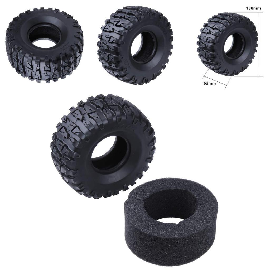 Premium Soft Rubber 2.2" Tyres With Foam For Axial Wraith Scx10 Jeep Trx-4 Rock Crawlers