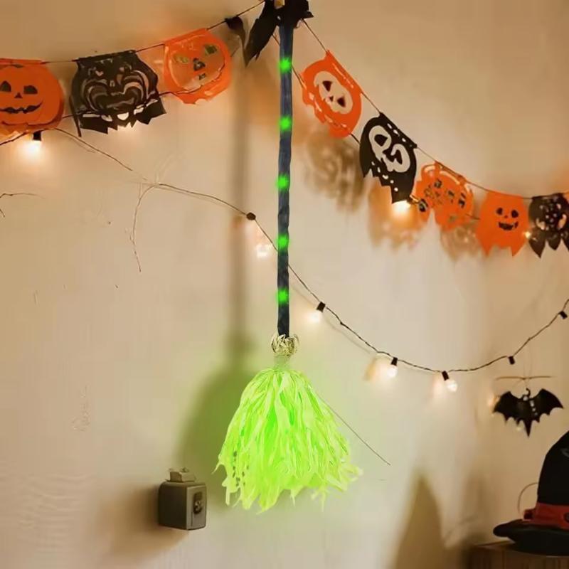 Halloween Magic Witch Broomstick,Animated Dancing Glowing Witch Broomstick With Weird Sounds Fun Halloween Party Prop