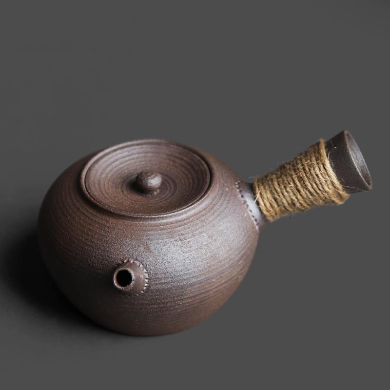 Teekanne im japanischen Stil, handgefertigt, Retro, grobe Keramik, Steinzeug, Kungfu-Teezeremonie, tragbarer Teekocher, Keramik-Teekanne, Teeset