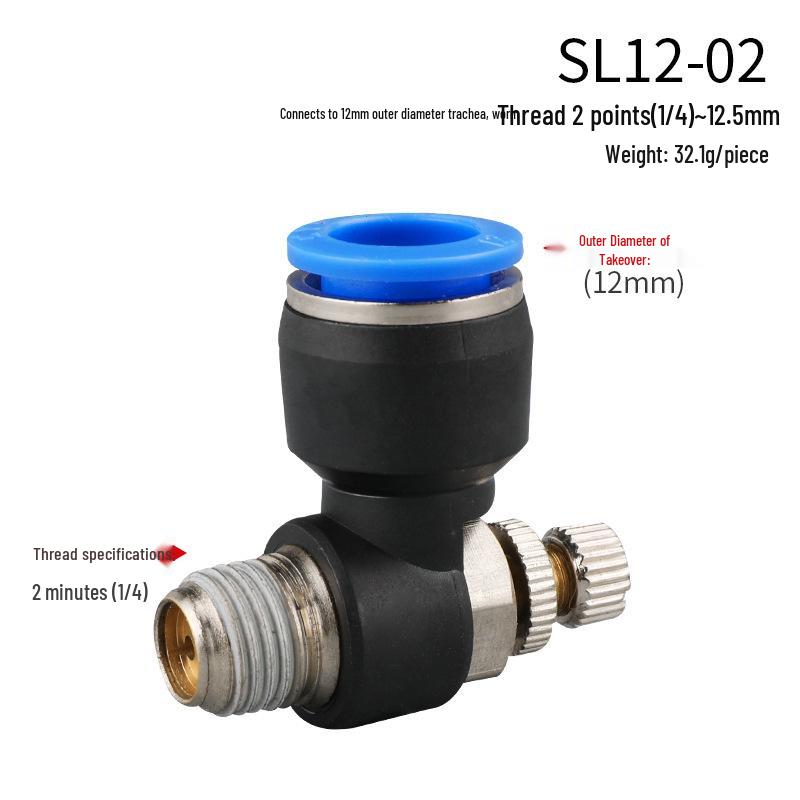 Pneumatic Fitting Combo: SL Throttle Valve 8-02, SL6-01 Component, 10-02 Insert Cylinder, Air Pump