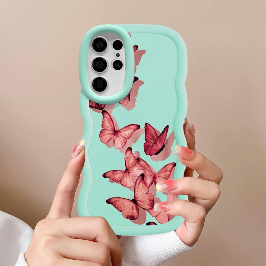 Soft Phone Cover Case for Samsung Galaxy S23 Plus S25 S24 A25 S20 FE A26 S22 Ultra S21 A54 A34 A36 A55 A35 A24 Cartoon Butterfly