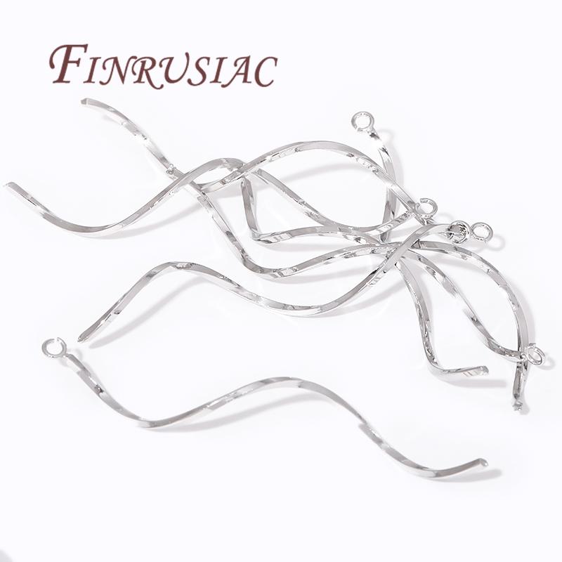 Earrings Making Supplies 18K Gold Plated S Shape Wavy Earwire Earring Charms Connector For DIY Jewelry Accessories