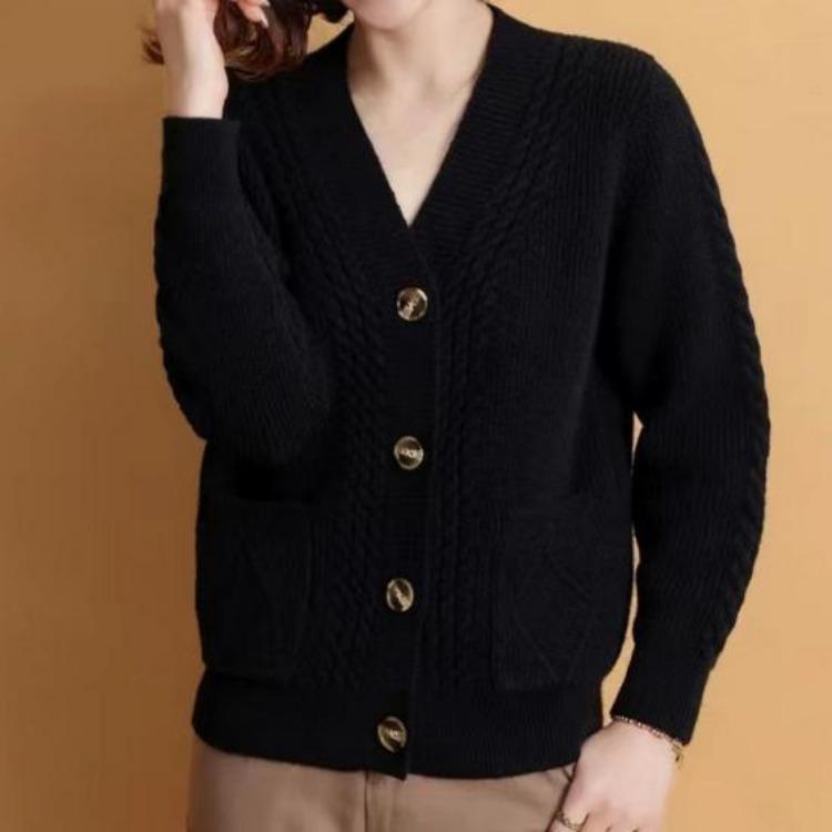Warm Soft Fall Winter Sweater Coat Loose One Size Lady Cardigan Jacket Long Sleeve Thick Knitted Elastic Buttons Single Breasted