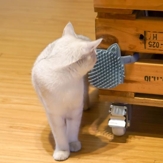Corner Pet Brush Massage Rubbing Board Multifunctional Silicone Self Grooming Comb Cat Scratcher