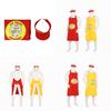Los Pollos Fried Chicken Cosplay Apron And Sun Hat Polyester Fabric Red Apron+hat