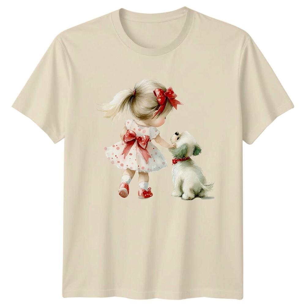 Little Girl Puppy Puppies Animals Unisexs TShirt Unisexs Tee Graphic Unisex Top