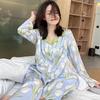 2PCS/Set Women's Pajamas Spring and Autumn Long-Sleeved Casual Floral Cute Sweet Homewear Ladies Simple Soft Fashion Loungewear