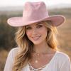 Artificial Suede Western Cowboy Hat Mujer Style Felt Jazz Hats New Roll Brim Cowgirl Cap  Men Women