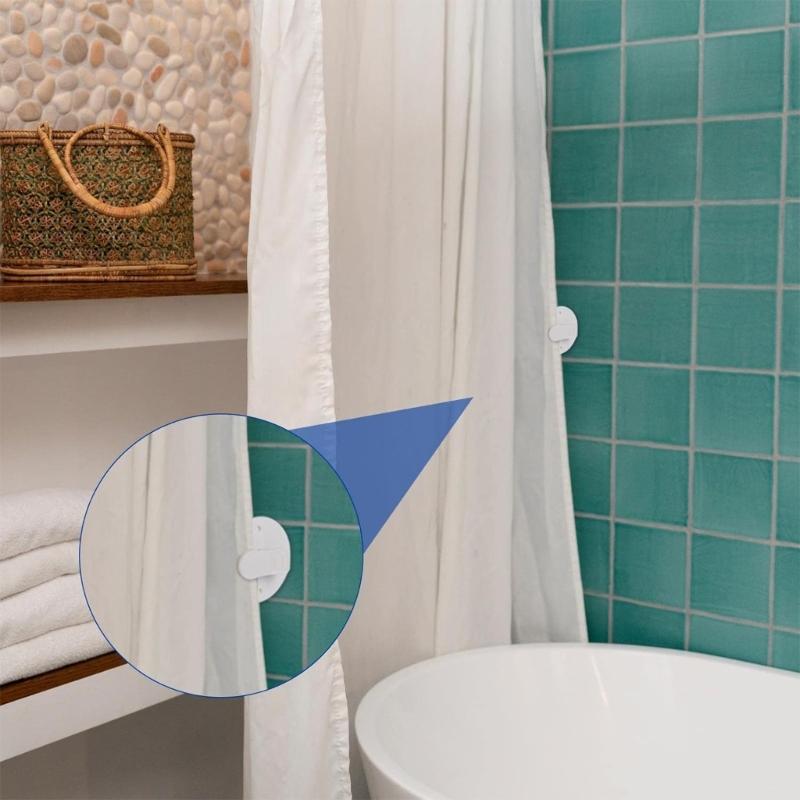 8Pcs Shower Curtain Clips Shower Room Curtain Holders Fixing Clip Windproof Splash Guard Buckle For Bathtub Privacy