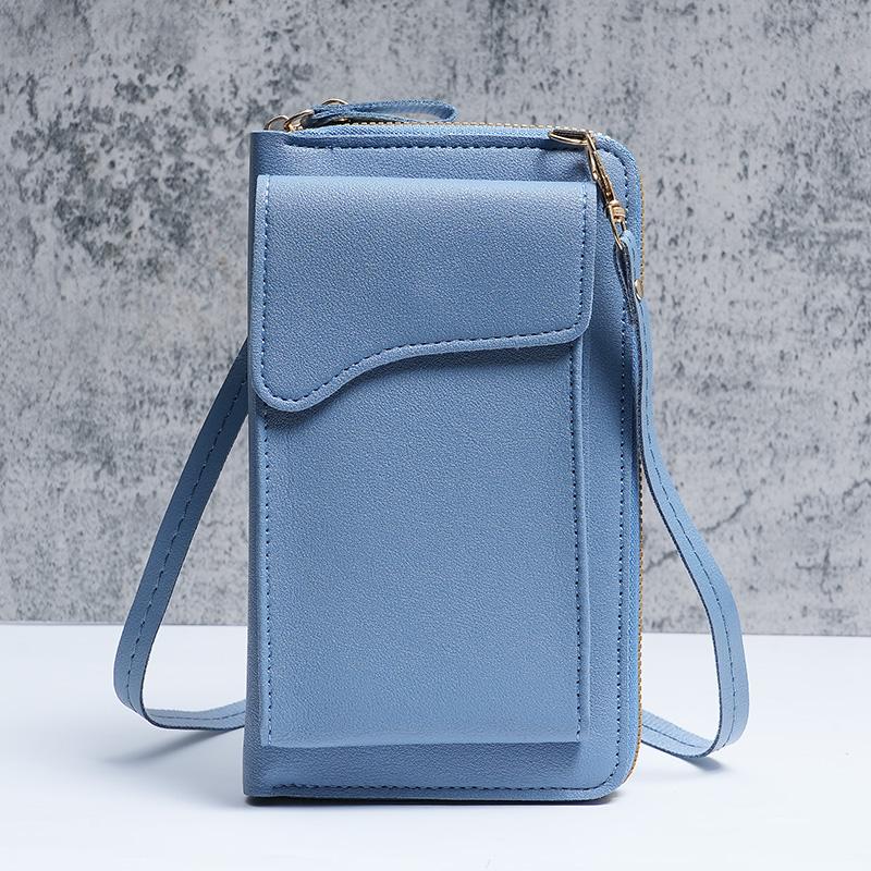 

Simple fashion Korean version of one-shoulder messenger bag large capacity ladies long wallet solid color mobile phone