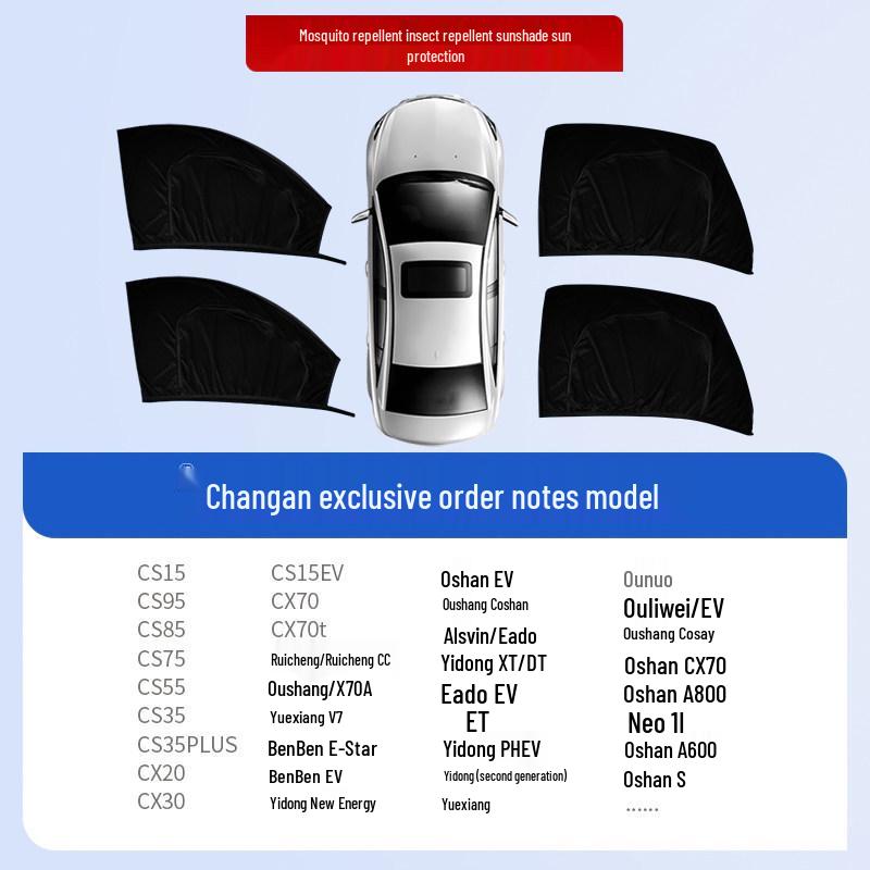 Car Window Sunshade & Anti-Mosquito Mesh Curtain for Privacy and Insect Protection