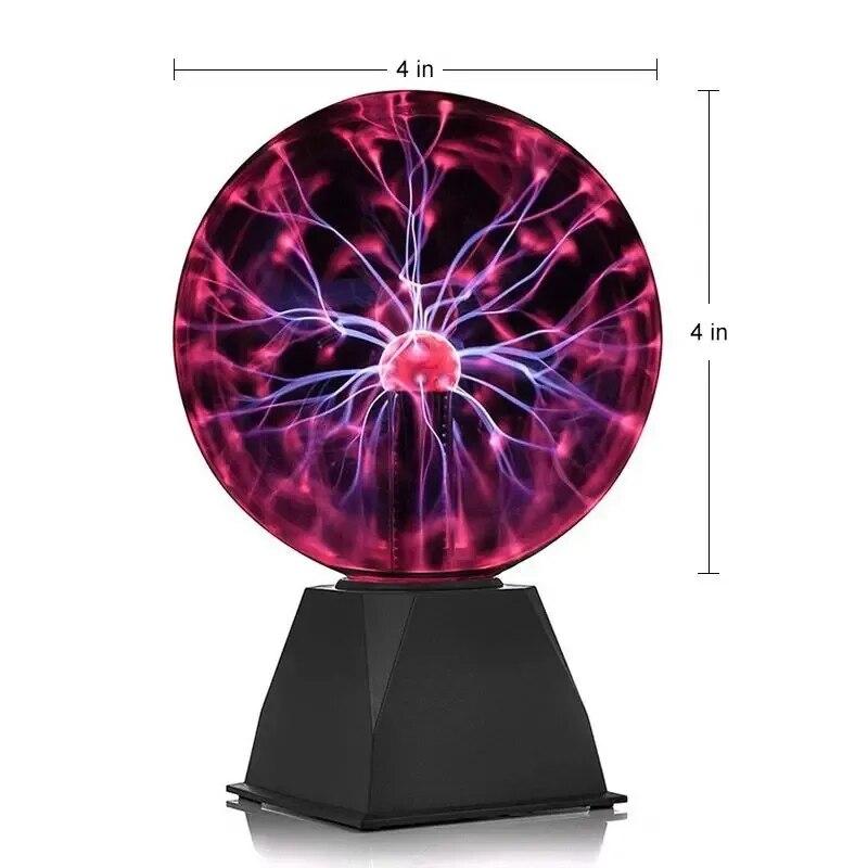 Lampada a Sfera Plasma Magica da 3/4/5/6 Pollici Luce Notturna d'Atmosfera LED Solo Vetro Sensibile al Tocco Luce Plasma Decorazione Camera da Letto Regali per Bambini