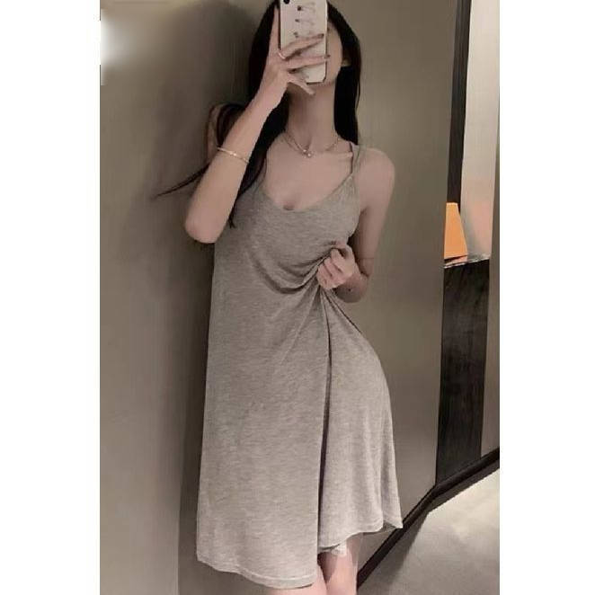 Korean ins women's summer back suspender nightdress dress pure desire sexy thin girl loungewear pajamas