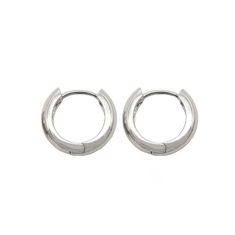 Orecchini a cerchio rotondi lisci placcati in oro 14k - Gioielli di moda eleganti e leggeri di lusso per le donne