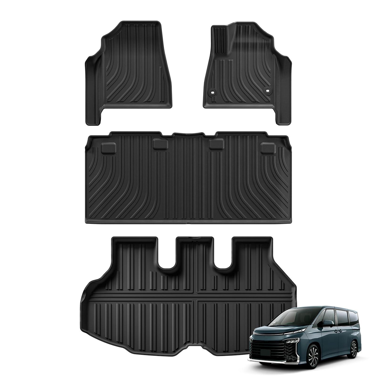 

Toyota New Voxy Noah 90 Series Dedicated Floor Mats Luggage Mat NOAH VOXY 90 Series Design 3D Floor Mats 3D Car Mats 2022 January Present TPE Material чёрный