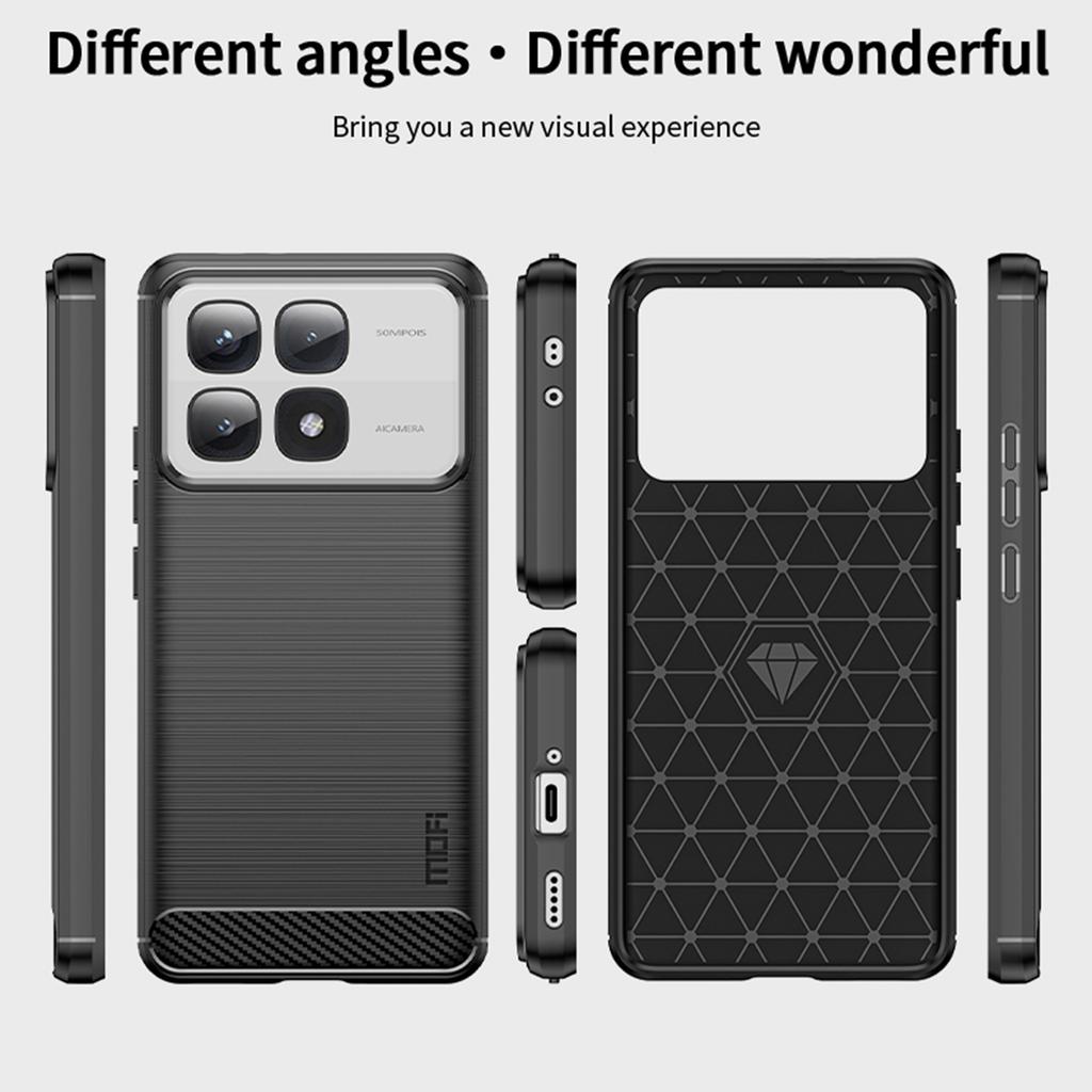 MOFI JK TPU Series-1 For Xiaomi Redmi K70 Ultra Case Carbon Fiber Texture TPU Soft Phone Cover