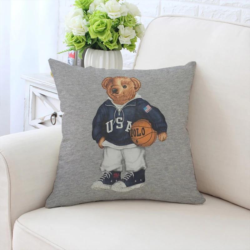 45x45cm sofa decorative cushion cover fashionable bear pillow cover bed decorative pillowcase customized gift chair backrest