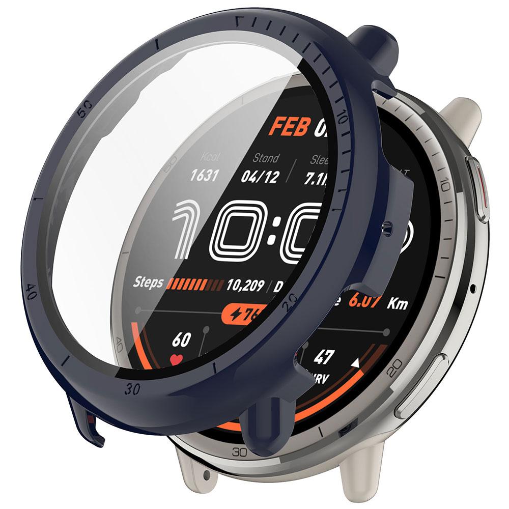 Huami Amazfit Active 2 için Temperli Cam + Kılıf Cam Ekran Koruyucu Sert PC Koruyucu Tampon Amazfit Active2 Aksesuarı