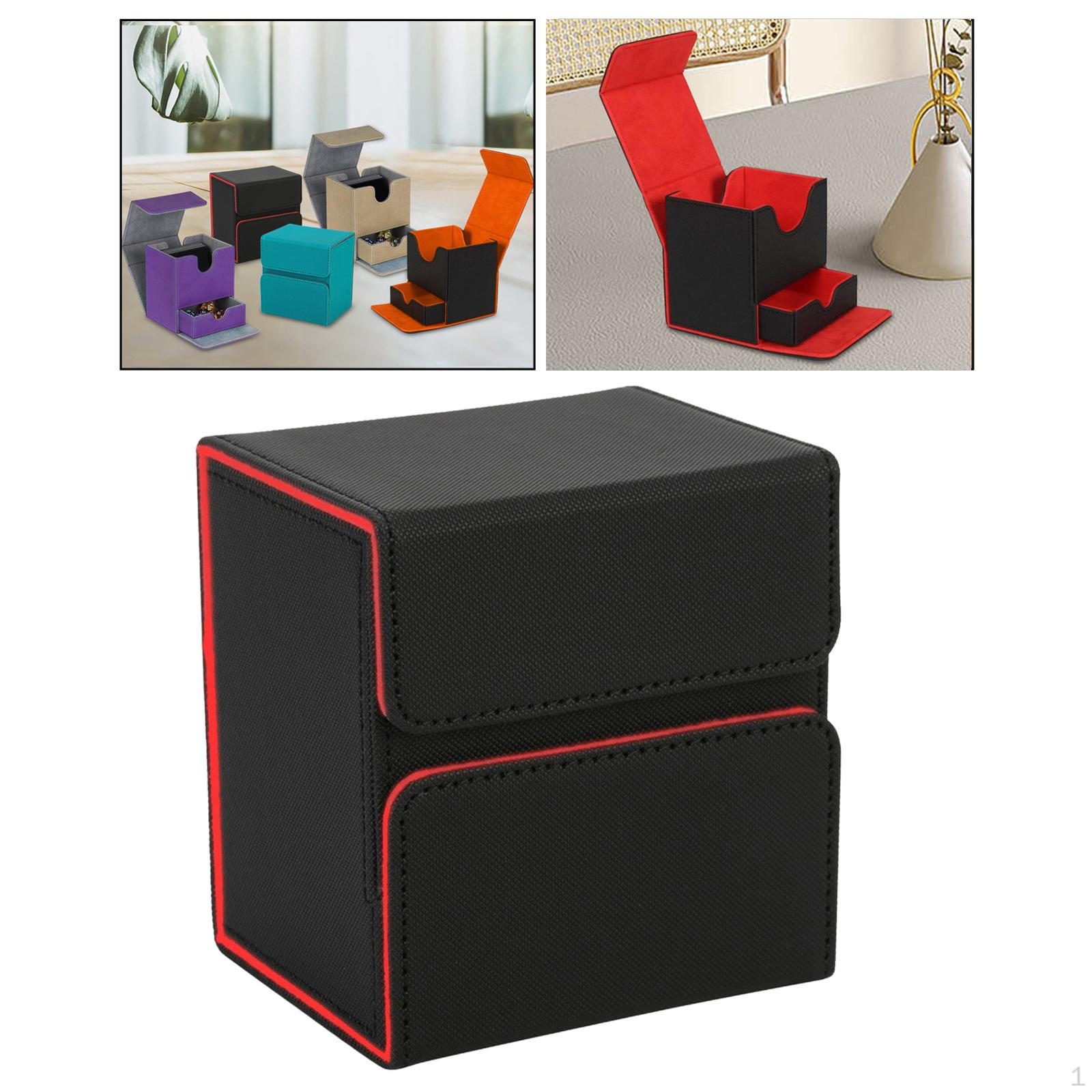 

Коробка для коллекционных карточек из прочной искусственной кожи для карт TCG Baseball black and red