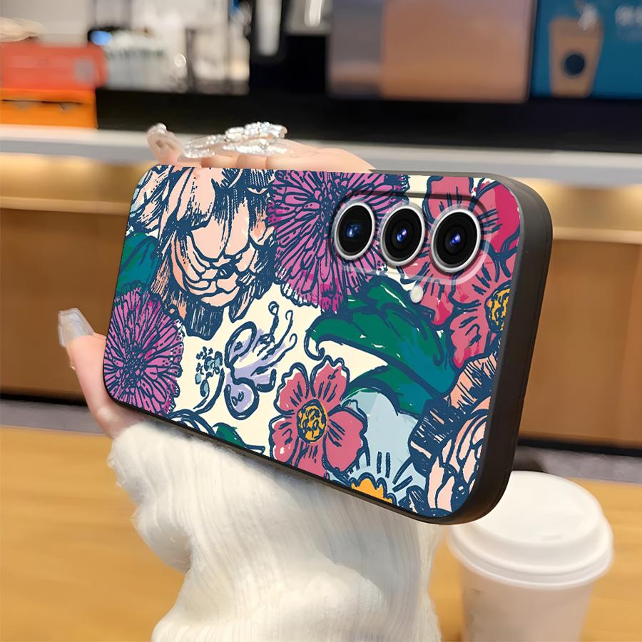 Cartoon Flower Case for Samsung Galaxy A25 A16 A06 A53 A17 A05 A52 A36 A23 A73 A51 A37 A55 A57 A15 Phone Cover A41 A50 A13 A70