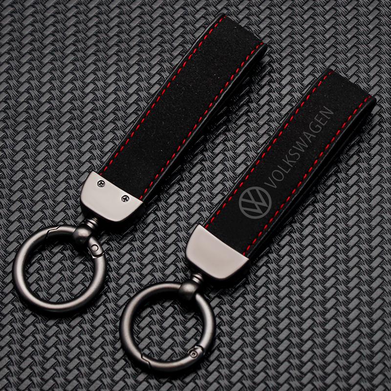 Car Metal Key Chain Keyrings Braided Rope Key Cover Sticker For VW Golf Polo Jetta Tiguan Passat Touran Beetle Polo Key ChainNI1