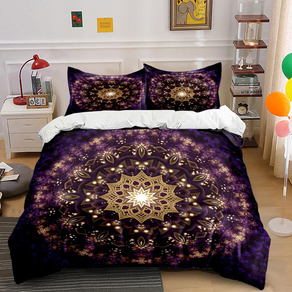 Mandala Pattern Home Decor Set Soft Comfortable Duvet Cover Bedding Set Included 1*Duvet Cover & 2*Pillowcases, Gift