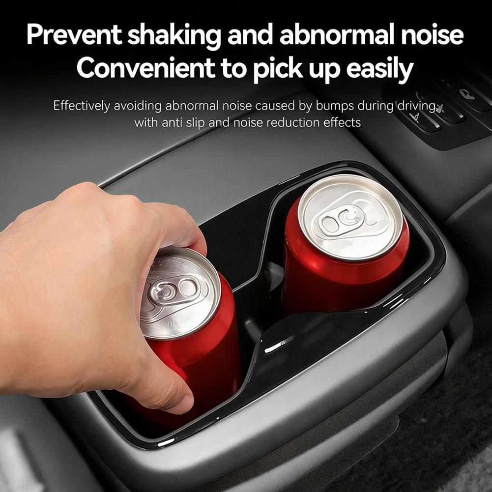 For Kia EV9 2025 2025 TPE Armrest Rear Water Cup Holder Storage Box Tray Organizer Car Interior Accessories Black