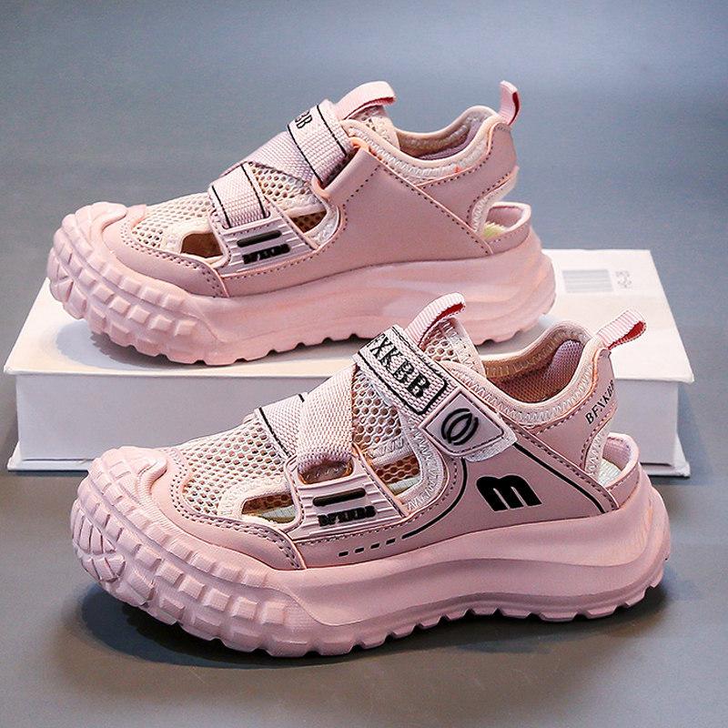 Summer Kids Princess Sneakers Fashion Dad Sandals Girls Mesh Soft Sole Sports Sandals